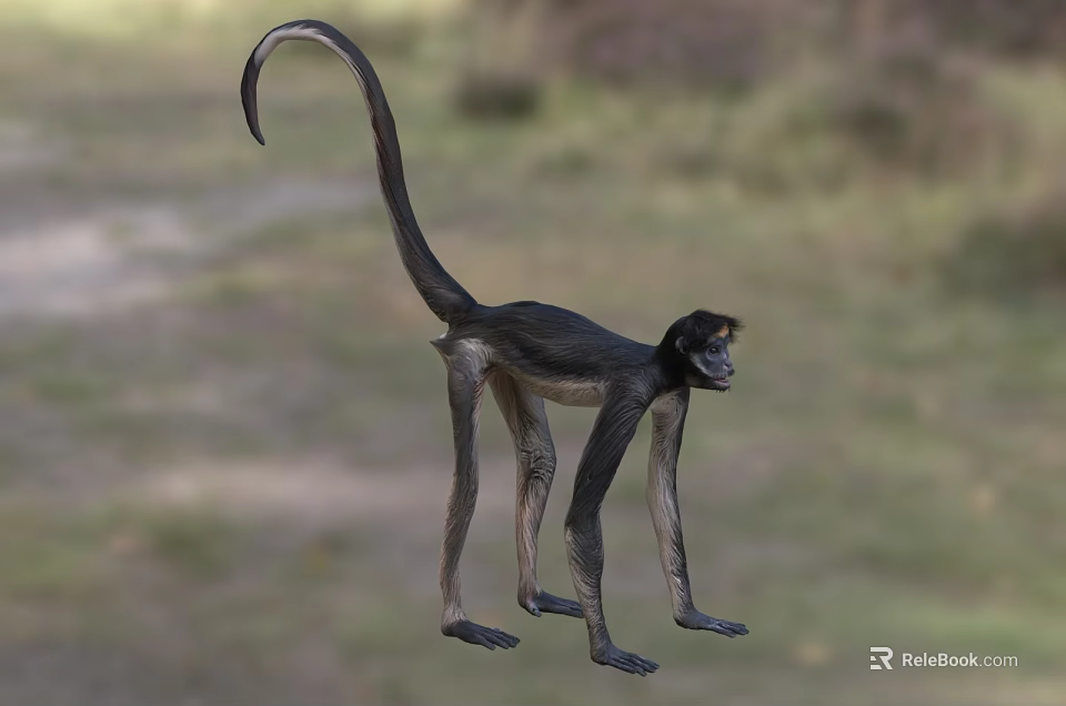 Reptile In Natural Habitat With Long Tail And Scaly Skin Features 3d model 