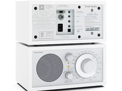 Tivoli Audio Model One White Headphone Speaker With Classic Design And Knob Controls 3d model