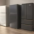 Modern Home Refrigerators Freezers Silver Black Double Door Multi Drawer Designs