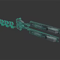Advanced Futuristic Mechanical Weapon Design With Multiple Barrels And Metal Structure