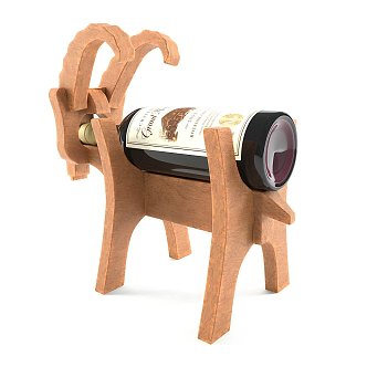 Nordic Wine Rack Wood Art Goat Red Wine Rack 3d model