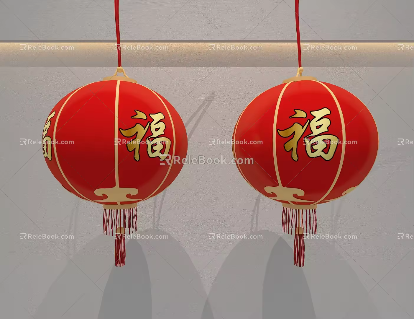 New Year Lanterns Red Lanterns 3d model