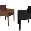 Modern Brown and Gray Leather Upholstered Dining Chairs With Sleek Armrests Design