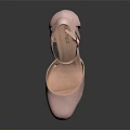 Pink Patent Leather Women's High Heels With Ankle Strap And Round Toe Design