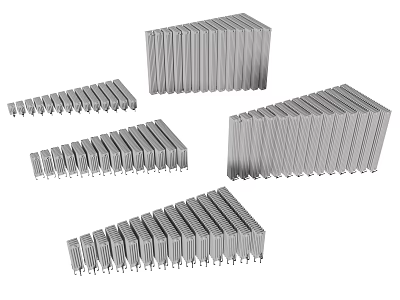 Different Steel Radiators in Various Sizes and Designs for Home Heating 3d model