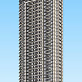 Modern High Rise Residential Building With Trees Other Structures And Sunny Sky