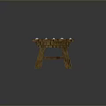 Rustic Wooden Bench with Plank Top and Simple Design White Accents on Natural Wood Surface