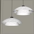 Modern Minimalist Pendant Lights With Textured White Double Layers And Soft Glowing Effect