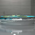 Art Installation Circular Reflective Design With Detailed City Model In Indoor Space With Person Observing