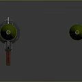 Rocket Launcher With Orange And Black Body Two Green Warheads White Details Cylindrical Tube