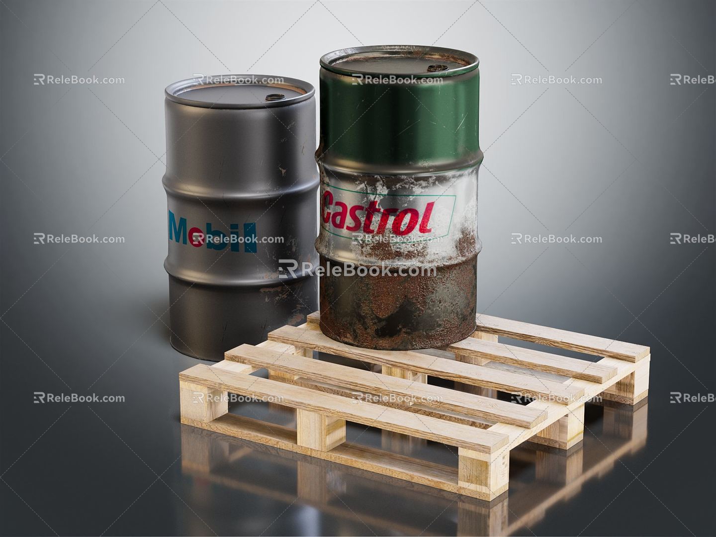 Industrial LOFT gasoline barrel oil barrel 3d model