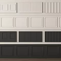 Various White And Black Wall Panels With Different Designs For Interior Decoration 3d model