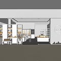 Modern Mall Store Interior With Neat Display Shelves And Arranged Products