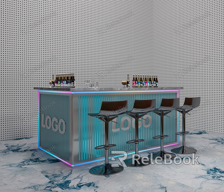 Modern Bar Chair Combination Bar Counter model