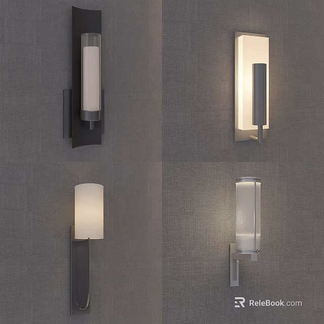 Modern Wall Lamps With Glass Shade And Contemporary Design For Indoor Lighting 3d model 