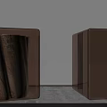 Contemporary Transparent Cube Stools With Wooden Elements And Acrylic Construction Design