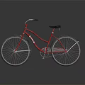 Vintage Red Bicycle With Black Seat Silver Wheels And Classic Design