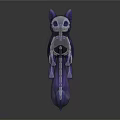 3D Rendered Transparent Purple Fox Skeleton Model With Dynamic Pose And Glossy Surface