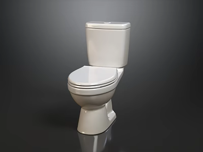 Modern Glossy White Ceramic Toilet For Contemporary Home Bathroom Sanitary Fixture With Sleek Clean Appearance 3d model