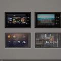 Smart Digital Control Panels with Weather Time and Interior Display Interfaces 3d model