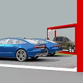 SAIC Audi Car Display With Blue Sedan And SUV Models In Parking Area