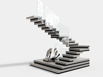 Modern Stairs Marble Stairs Suspended Stairs Internet Celebrity Stairs 3d model