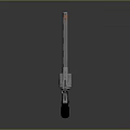 Shiny Metallic Revolver With Black Grip Orange Marker And Yellow Bullet On Dark Background