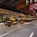 Supermarket Fruits Section With Fresh Produce Display And Shopping Carts