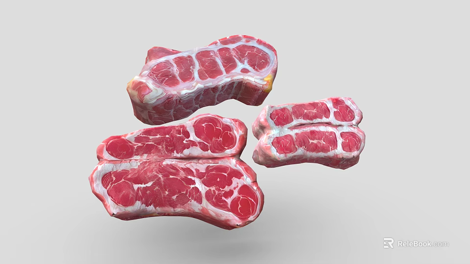 Fresh Raw Premium Steak Cuts With Rich Marbling And Tender Texture 3d model 