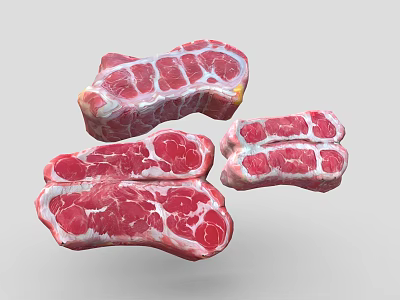 Fresh Raw Premium Steak Cuts With Rich Marbling And Tender Texture 3d model
