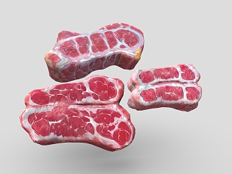 Raw meat wrapped meat cartoon meat low poly meat cartoon food stylized meat stylized food beef 3d model