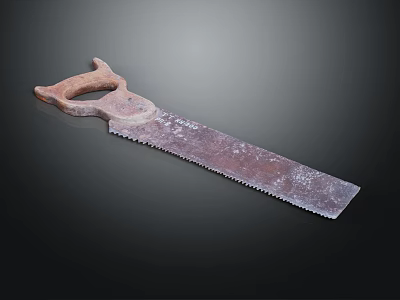 Hardware Tool Vintage Handsaw with Wooden Handle and Metal Blade for Carpentry and DIY Projects 3d model