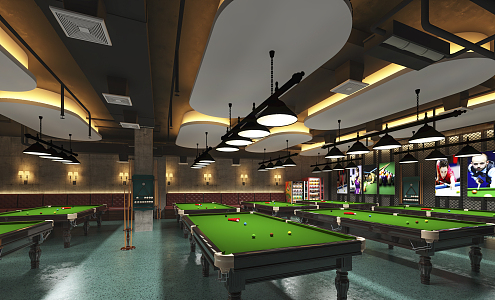 Billiards area Industrial LOFT Billiards room 3d model