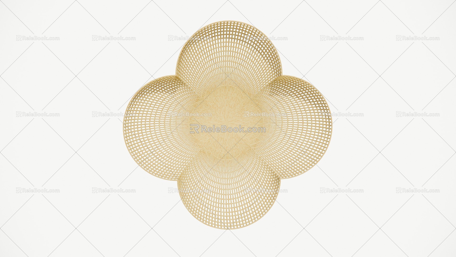 Bamboo Bamboo Basket Plum Blossom Decorative Ornaments 3d model