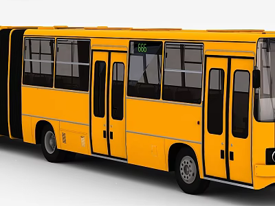 Yellow Bus Equipped With Secure Locker Storage For Passenger Belongings 3d model