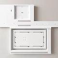 Modern White Ceiling Design With Sleek Panel Structure And Clean Lines