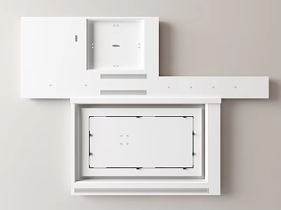 Modern White Ceiling Design With Sleek Panel Structure And Clean Lines 3d model
