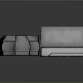 Geometric Objects With Rectangular Blocks Circular Textured Base And Digital