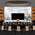 New Chinese-style private room large private room 3d model