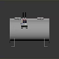 Industrial Metal Cylindrical Equipment With Black Cables Control Panel And Metal Stand