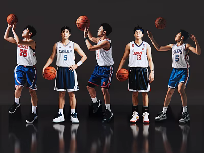 2D Modern Sports People Basketball Figure Basketball Sports Basketball Handsome Sports Figure Fashion Sportswear 3d model