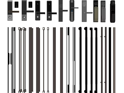 Modern Door Handles With Various Designs And Sleek Finishes For Home Decoration 3d model
