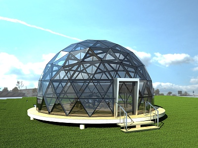 Modern Homestay Spherical Glass Bubble House 3d model