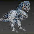 Flying Animal Blue Parrot With Yellow Eyes Standing On Grassland Displaying Vibrant Feathers