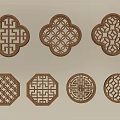 Wooden Lattice Windows With Various Shapes And Geometric Patterns Decorative Design