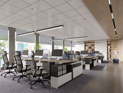 modern public office area office 3d model