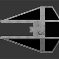 Futuristic TIE Starfighter 3D Model With Detailed Wings And Engine Design