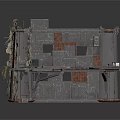 Rustic Industrial Corner Scene Structure With Metal Frame Brick Wall And Damaged Panels