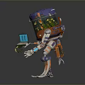 Blue Dome Game Movie Character Robot With Transparent Middle Screen R4 And Claw Feet
