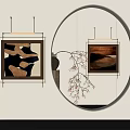 Framed Abstract Painting With Warm Brown And Black Tones In Modern Wall Decor